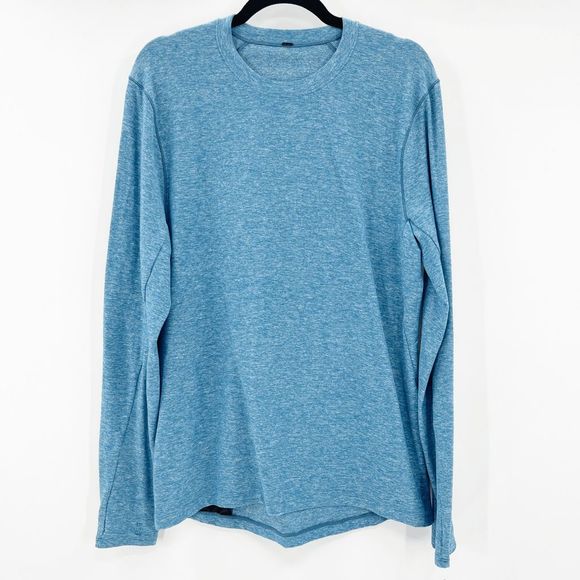 Other - Lululemon Long Sleeve Top Men's Size M Marled Blue Crew Neck Athletic